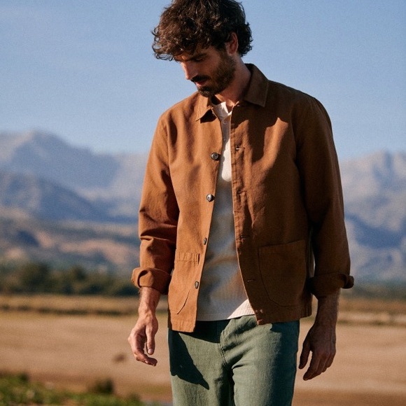 Octobre Editions Tim Jacket in Light Brown 100% Cotton size M - Picture 1 of 7